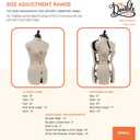 Dritz My Double Designer Adjustable Dress Form Small, Female Sizes US 414, Sewing Mannequin with Pinnable Body Torso, 13 Dials & 360 Hem Guide