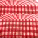 HolidayIdeas Fitted Checkered Picnic Tablecloths for 6 Foot Tables - 72 x 30 Inch - 2 Pack Rectangle Buffalo Plaid Table Cover for Parties, Outdoor Decor, Trade Show (Red and White)