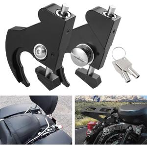 Quick Release Rotary Docking Latches with Locks, Locking Detachable Latch Kit Compatible with for Touring Softail Sportster Dyna Backrest Sissy Bar Luggage Rack 1986-2024,Sissy Bar Backrest Latch Clip