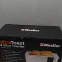 Mueller UltraToast Full Stainless Steel Toaster 4 Slice, Long Extra-Wide Slots for Bagels and Waffles, 6 Browning Levels, LED Display, Cancel/Defrost/Reheat Functions & Removable Tray, Kitchen Gadgets