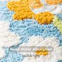 Soft Floral Bathroom Rugs Cute Bath Mat Absorbent Long-Lasting, Microfiber for Shower, Tub, Floor, Bathroom,Sink,Non-Slip Colorful and Flowers Decor Trendy Machine Washable Bath Mats,16x24 in