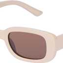 COCOSAND Kids Polarized Sunglasses Flexible Retro Rectangle Party Hipster Glasses for Teen Youth Boys Girls Age 8-12 (Light Brown)