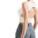 SUUKSESS Women Sexy Backless Tank Top Going Out Double Lined Y2k Basic Crop Tops (White, S)