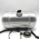 JSD 2.9 Gallons 8" x14" Aluminum Spun Round Gas Tank Fuel Cell Tank Center Fill 1/4" NPT Outlet
