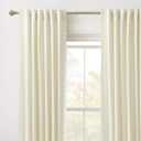 RYB Home White Velvet Curtains 90 inches - Room Darkening Energy Saving Curtain Panels Soft Luxury Privacy Window Covering for Living Room Studio Apartment, Cream White, W52 x L90 inches, 2 Panels