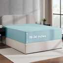 Nestl Light Blue Extra Deep Pocket King Fitted Sheet Only, Hotel Luxury King Size Fitted Sheets Easily Fits 18 to 24 Inch Mattress, Super Soft, Wrinkle-Free, and Breathable Sheets with Corner Straps