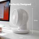 IRIS USA WOOZOO Air Circulator Fan with Remote, 360 Oscillation, 3 Speeds, 75ft Max Air Distance, Quiet Motor, Small Fan for Bedroom, Office, Dorm, White, DESK TOP