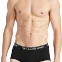 POLO RALPH LAUREN Classic Fit w/ Wicking 4-Pack Briefs, Black, XL