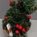 12 Inch Mini Tabletop Christmas Tree with Timer Lights, Artificial Christmas Trees with Pinecones Red Berries Xmas Tree for Home Office Fireplace Christmas Ornaments