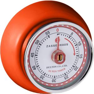 Zassenhaus Magnetic Retro Kitchen Timer, Classic Mechanical Cooking Timer (Orange), 2.75-Inch