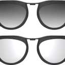 2Pcs Polarized Clip-on for Ray-Ban Meta Skyler & Gen 2 (RW4010/RW4014 52-20), Black Frame Discoloration Clip for Meta Skyler Accessories Protect Your Eyes, Cool and Fashion (Silver + Grey)