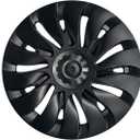 KAVANIC Fits for Tesla Model Y Wheel Cover Hubcap 19 Inch Matte Black Support Logo Symmetry Design (1 PCS-Side 1) Uberturbine Style 2020-2024 Model Y Gemini Wheel Cover Replacement, KA4-MY-UT-1PCS-Side1
