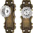 Antique Dummy Door Knobs Interior Bronze 2 Pack Doorknob Crystal Glass Closet Door Handle Vintage Door Pulls for Pantry Door Hallway