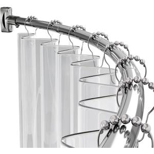 AmazerBath 20-84 Inches Arched Curved Shower Curtain Rod, Heavy Duty Shower Rod Rust Proof Bathroom Curtain Rod, Adjustable Telescoping Design Easy Segmented Installation, Need to Drill, Chrome