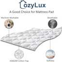 CozyLux Twin Mattress Pad, 450GSM Quilted Cooling Cotton Top Mattress Topper, Extra Deep Pocket Fits 8-21 inches, Oeko-TEX Certified, Plush Soft & Breathable Bed Pad (39"x75", White)