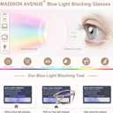 Madison Avenue Blue Light Blocking Glasses Anti Eyestrain UV Glare Blue Light Glasses for Women with Case, TV Phone Computer Gaming Eyeglasses (Coffee Brown)