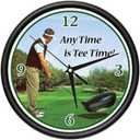Golfing Wall Clock Golfer Golf Club Ball Glove Gift