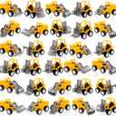 Sosation 36 Pcs Construction Party Favors Engineering Trucks Small Digger Truck Toys Pull Back Vehicles Mini Excavator Toy Car Set for Kids Birthday Boys Girls Stocking Stuffers (Full Set)