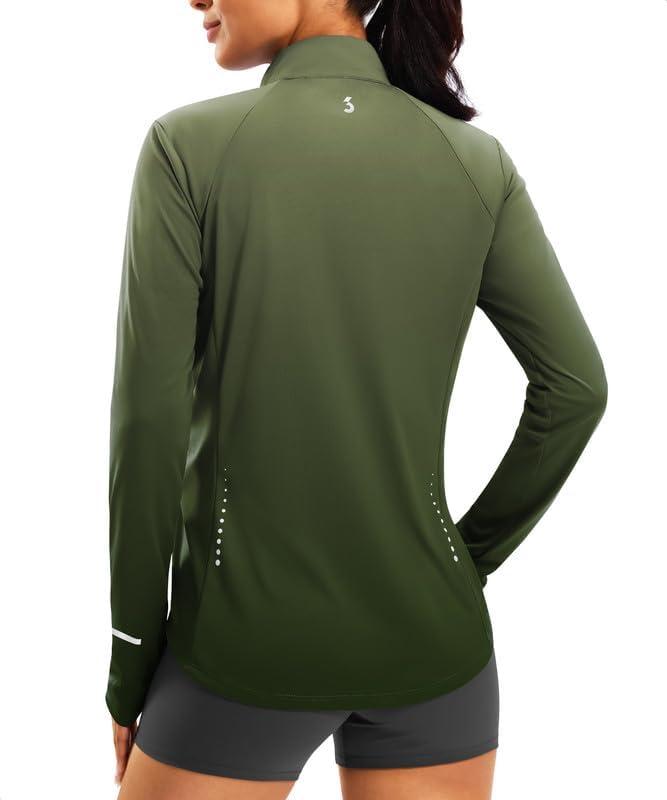 Bikewa Women's UPF 50+ Bike Shirts Lightweight Full Zip Long Sleeve Biking Jackets UV Sun Protection Quick Dry Cycling Jersey for Men(Gradient Army Green,XL)