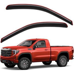 Lightronic Extra Durable in-Channel Auto Vent Window Visor, Fits 2019-2025 Chevrolet Silverado & GMC Sierra 1500, 2020-2025 Silverado/Sierra 2500 HD & 3500 HD, Regular Cab, UV Protect, Smoke, 2-Pcs