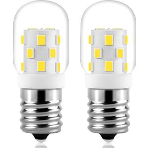 AMI PARTS E17 LED Light Bulb 3W 6000K Daylight White, 8206232A 40 Watt Appliance Bulb Incandescent Equivalent,for Microwave Light Bulbs Under Hood Refrigerators Oven (2 Packs Cool White) Non-dimmable