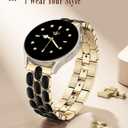 Wearlizer Metal Bracelet Compatible with Samsung Galaxy Watch 7 Band 6 5 4 Active 2 FE 40mm 44mm/Watch 6 4 Classic/5 Pro/3, 20mm Enamel Dressy Stainless Steel Strap for Samsung Watch Bands Women