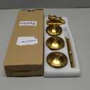 Taper Candle Holder Set of 6, Brass Gold Tall Candlestick Holders, Metal Vintage Candle Stickers Long Holder Set, Pillar Decorative Candle Holder Fits 3/4 Inch Candle for Wedding