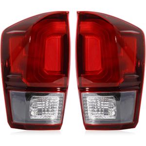 Tail lights Assembly Compatible with 2016-2023 Tacoma Smoke Halogen Rear Light Taillights Replacement for TO2800183 TO2801183 TO2800165 TO2801165