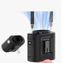 Socool 14500mAh Portable Waist Fan Clip on Belt 360 Rotation Wearable Rechargeable Personal Shirt Fan, 67H Cooling 5Speed Battery Operated with Light, Neck Fan HandsFree for Outdoor Jobsite Camping