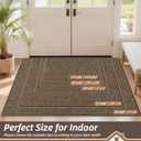 BEQHAUSE Dirt Trapper Door Mat 32" x 48", Non-Slip Washable Doormats Entrance Mat, Dirt Resistant and Absorbent Welcome Mat, Low Profile Floor Mats for Front Back Door and Entryway, Brown