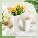 16 Pcs White Flower Buckets for Cut Flowers 9.8 inch Plastic Floral Buckets Modern Square Vases for Displaying Flowers in Florist Shop or Home Wedding Table Decorations