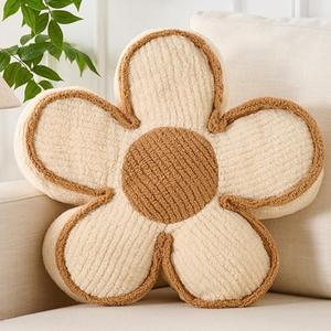 XIAIJIA Flower Pillow White Flowers Shaped Cushion Decorative Daisy Pillow for Bed Couch Cute Throw Pillows