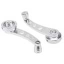 2Pcs Universal Car Window Handle Winder Riser Replacement Winder Crank Riser Window Handles Aluminum Alloy (Silver)