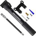 Bike Pump, Mini Bicycle Pump 100 PSI with Dual Valve Schrader Presta, Portable Bike Tire Inflator with Extension Hose & Mounting Bracket for Road Bike, Mountain Bike, Ball and Sports Equipment