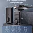 Ulecoce Keyless Entry Door Lock Deadblot with Handle Set, Keypad Door Lock with Handle Smart Door Locks for Front Door with Set, Easy Installation, Auto Locking, Matte Black