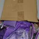 Poen 18 Pcs Home Pilates Ball and Ring Circle Set Yoga Fitness Essentials Kit with 5 Resistance Band Stretching Strap Non Slip Sock Ball Core Slider Wristband Headband Gym Bag for Women (Purple)