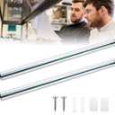 Irenare 2 Pcs Ticket Holder for Restaurants 36/48/60" Ticket Check Rack Order Holder Rail Display Slide Rack for Commercial Kitchens Cafes Pubs Bars Display Paintings Posters Charts (36 Inch,Silver)