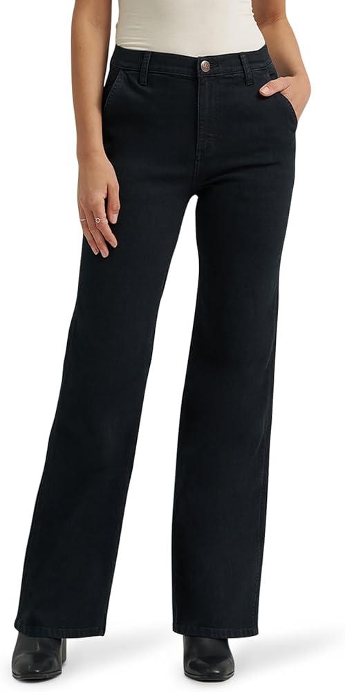 Lee Women's Legendary Mid Rise Flare Jean, Black, 12 Short S