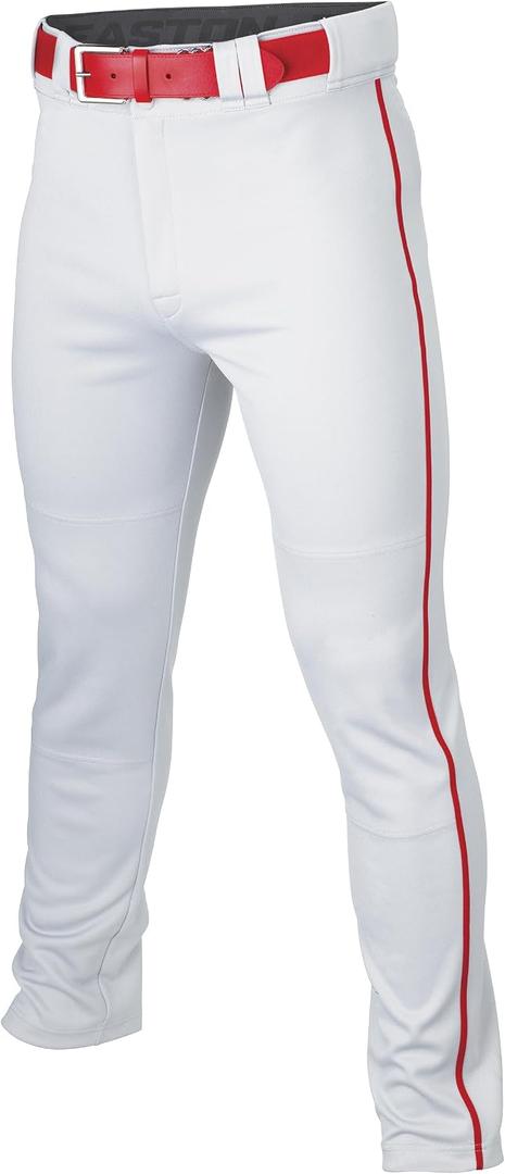 Easton Men's Rival+ Baseball Pants | Full Length Semi-Relaxed Fit | Adult Sizes | Piped | Large