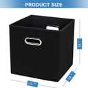 STOREONE 13 Inch Cube Organizer Bins ,Black Fabric Storage BinFoldable Storage Box Basket with Dual Handles Fabric Organizer Bins and collapsible Storage BoxesSet of 3,Black