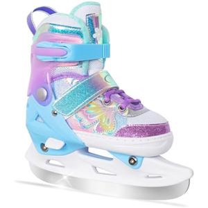 Nattork Girls Ice Skates for Kids 4 Size Adjustable Butterfly Ice Skate with Fleece Lining for Outdoor & Rink M