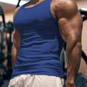 Men's Gym Workout Tank Tops - Soft Lightweight Sleeveless Muscle Shirts for Beach & Athletic Wear (3X-Large, Royal Blue)