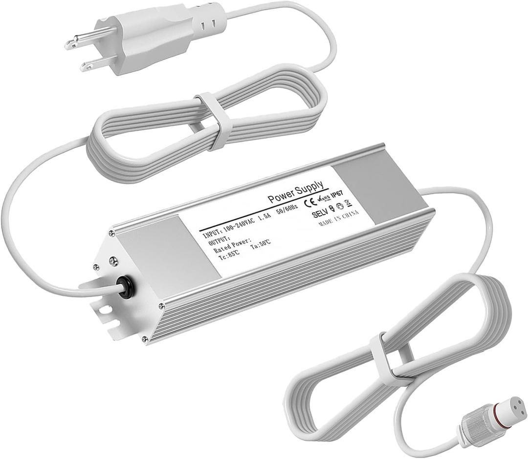 36V Power Adapter, for Govee Permanent Outdoor Lights H705A/H705B/H705C Power Cables. 3 Pin White(Non-Compatible Barrel connectors)