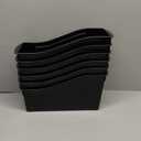 Storex Large Book Bin - Interlocking Plastic Organizer for Home, Office, and Work Space - Black, 6-Pack (70109E06C)