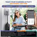 AIMILER Level 1/2 Tesla Charger(WiFi APP/Plug-Play), 16A, 25ft Cable ETL Certified, 240V NEMA 6-20P Plug & 110V 5-15P Adapter, NACS Connector, Portable Electric Car EV Charger (Black)