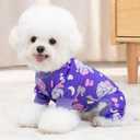 XPUDAC 4 Pieces Dog Pajamas Soft Strechy Puppy Onesies Pet Clothes for Small Medium Dogs Boy Girl Cat Pet Outfit, 153-XS
