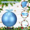 Zubebe 2 Pcs 8" Giant Fillable Christmas Ornaments with Ribbons Oversized Plastic Xmas Balls for Outdoor Lawn Yard Decor, Tree Hanging, Holiday Gifts(Matte Light Blue)