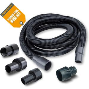 POWERTEC 70347 10 Ft. Dust Collection Hose Kit with 1 Fittings for Woodworking Power Tools Home and Wet/Dry Shop Vacuums