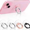 Cell Phone Ring Holder, Transparent Ring Holder 360Rotation Finger Ring Stand, Clear Cell Phone Kickstand Compatible with Most of Phones, Tablet and Case, (2Silver+1Black+1Rose Gold)