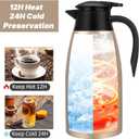 68OZ Thermal Coffee Carafes for Keeping Hot, 2 Liter Stainless Steel Thermal Carafe, Double Wall Vacuum Insulated Pitcher Tea Pot for Coffee Tea Keep Hot 12 Hours, Gold